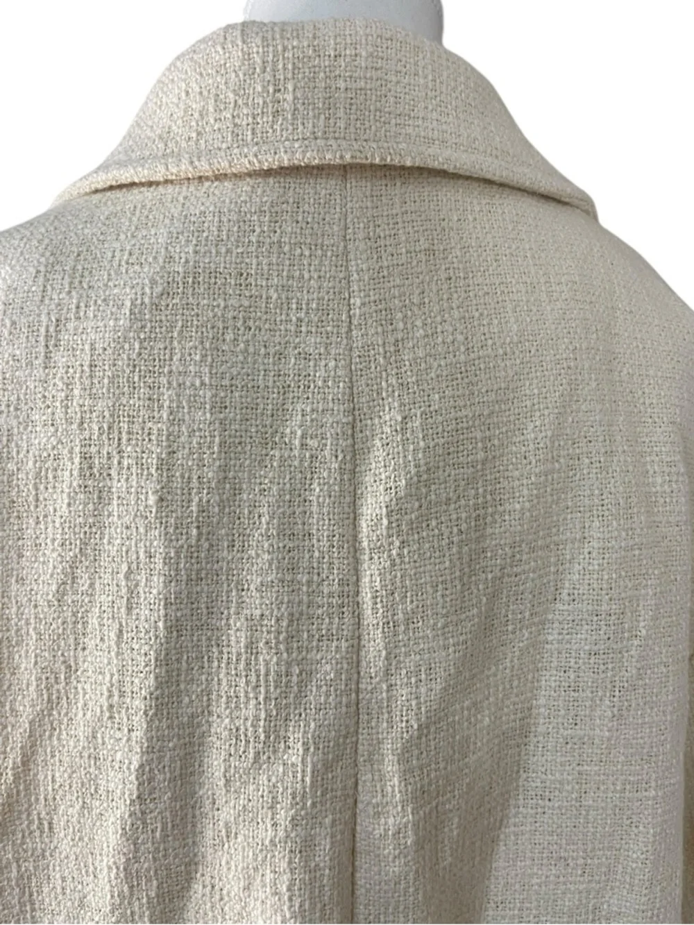 Zara Rustic Long Textured Coat Ecru Ivory - Picture 8 of 16